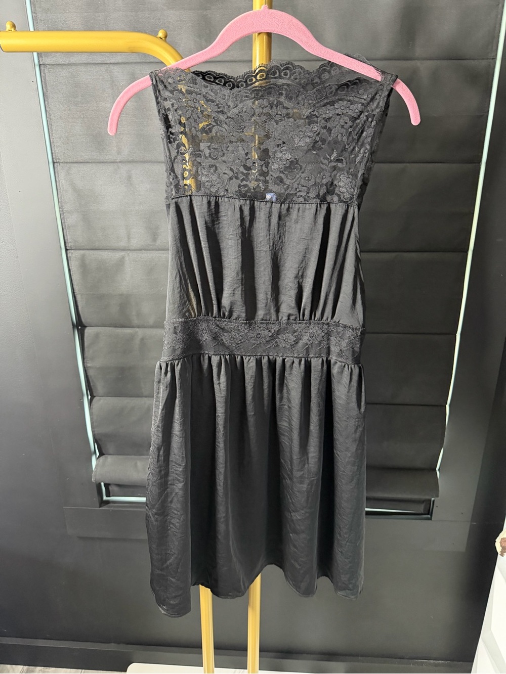 Free People Black Lace Yoke Midi Dress